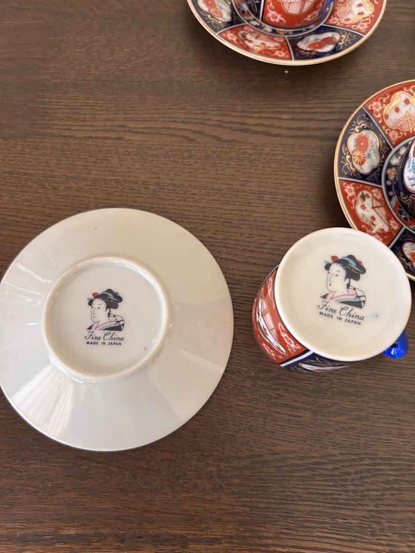 Amazon | 和柄 デミタスカップ&ソーサー 4客 レトロ | ノーブランド品